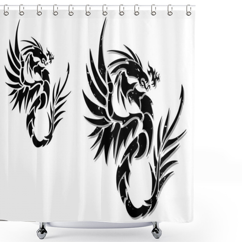 Personality  Two Dragons Shower Curtains