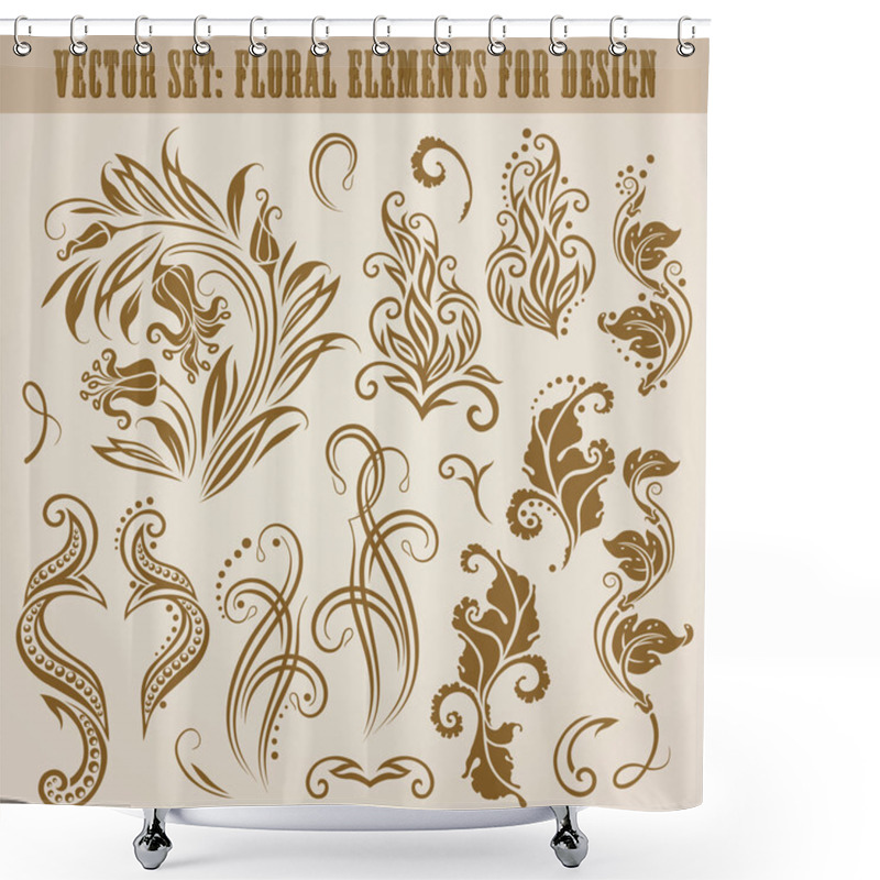 Personality  Floral Elements Shower Curtains