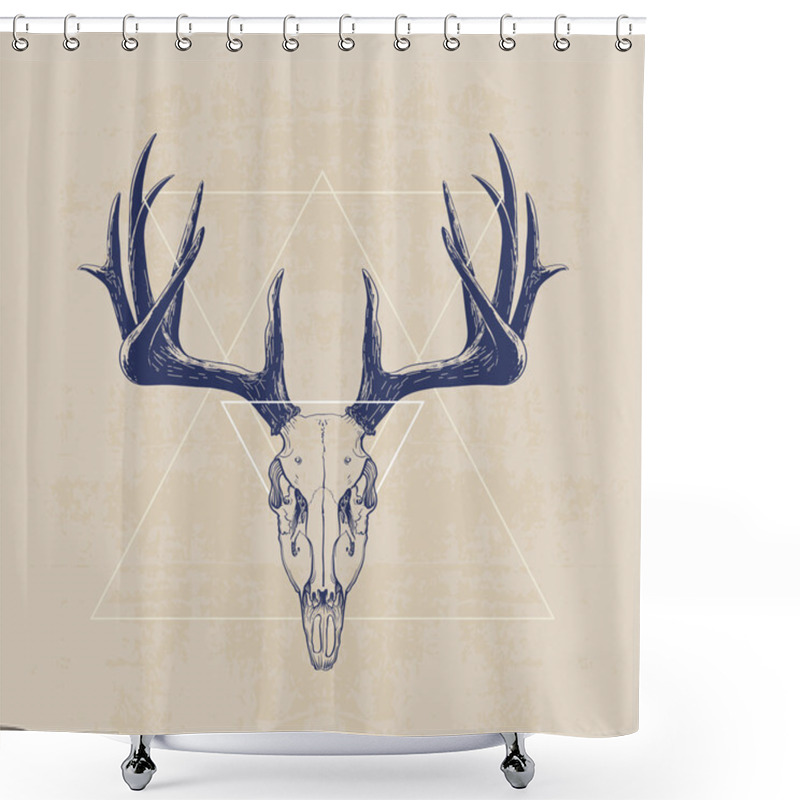 Personality  Deer Skull Shower Curtains