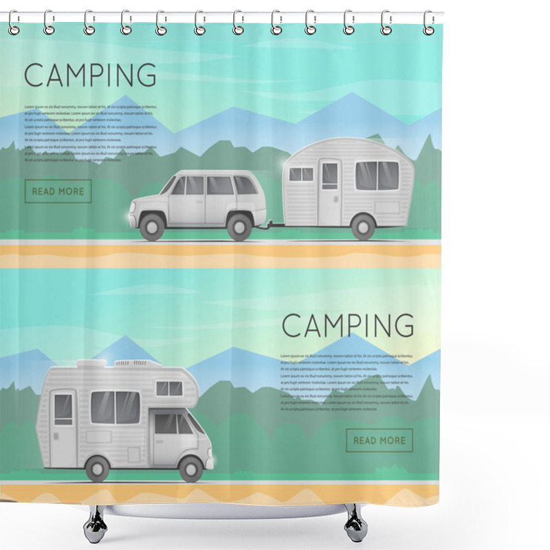 Personality  Summer Campers Trailers Shower Curtains