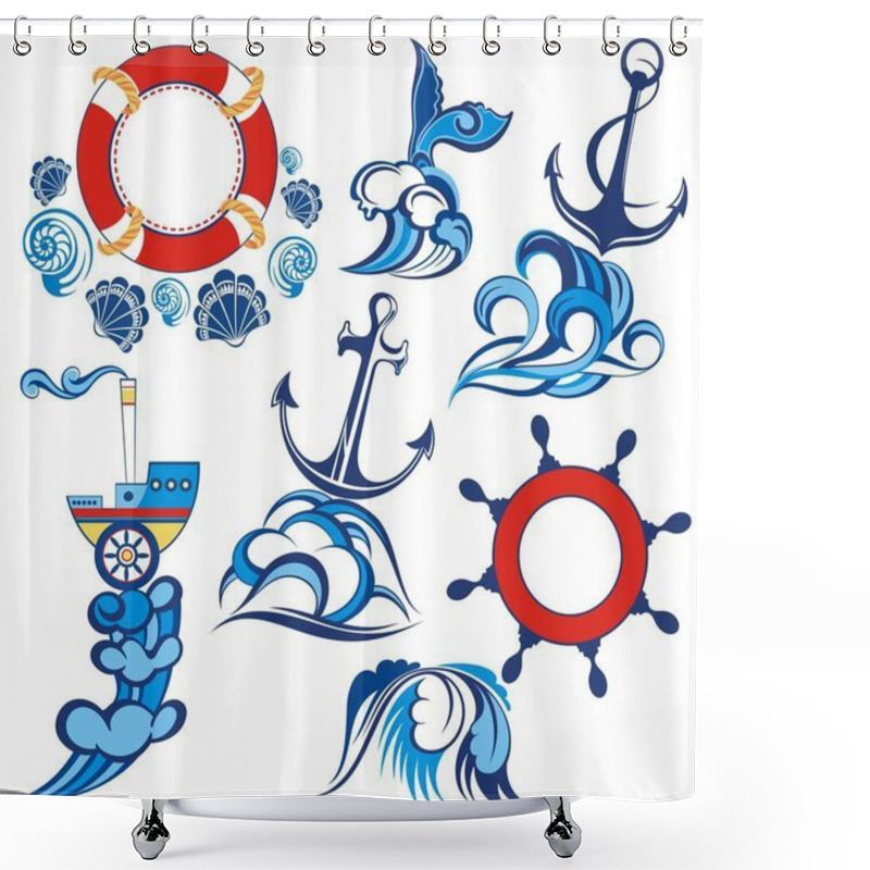 Personality  Set Of Summer Symbols. Shower Curtains