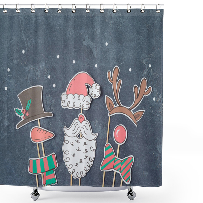 Personality  Santa Beard, Hat, Reindeer Shower Curtains