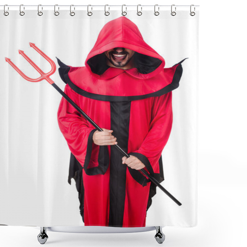 Personality  Man Devil In Red Costume Shower Curtains