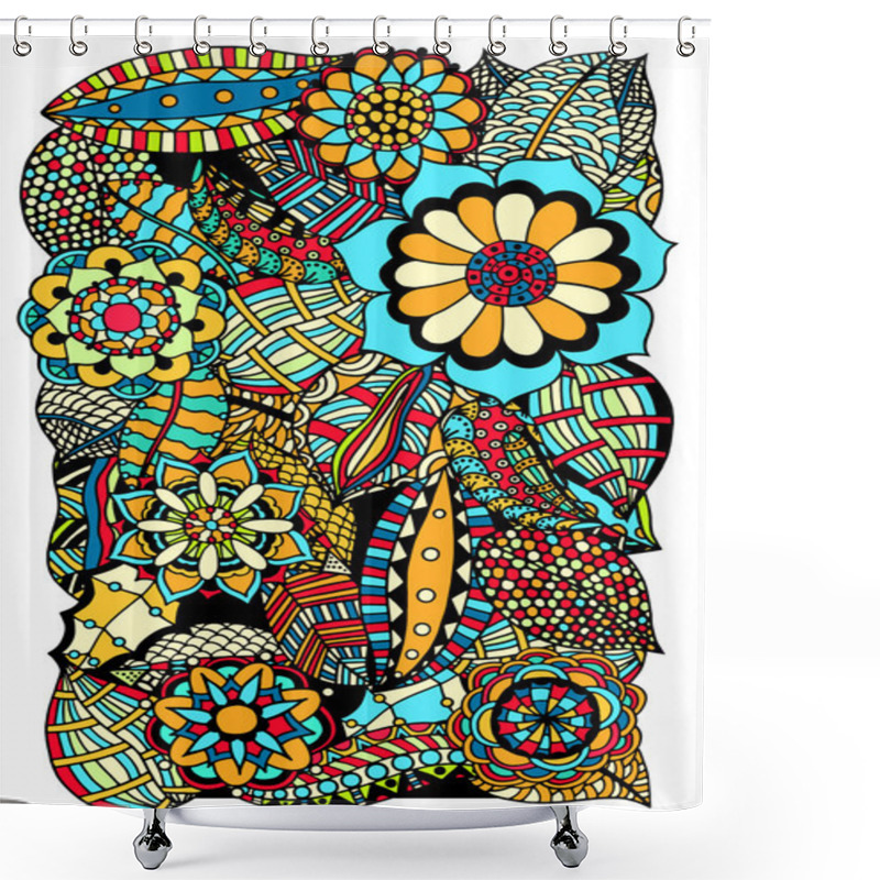 Personality  Floral Zentangle Shower Curtains