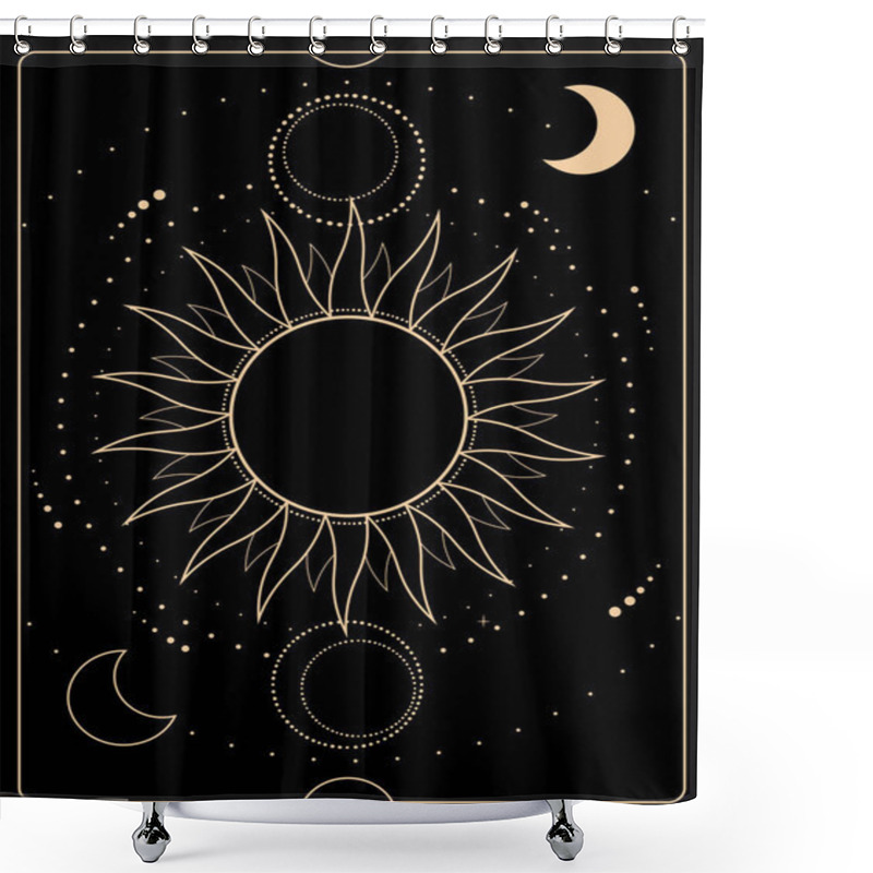 Personality  Astronomical Esoteric Composition Of The Sun, Moon And Stars Shower Curtains