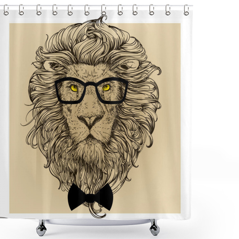 Personality  Lion Character Portrait Shower Curtains