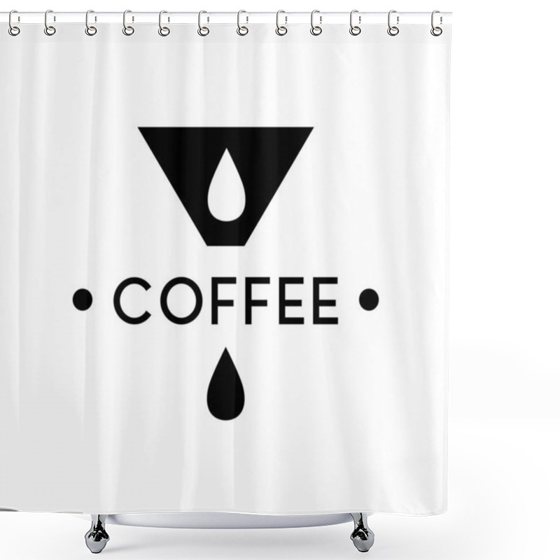 Personality  Speciality Coffee Logo Icon, Vector Black Illustration Shower Curtains