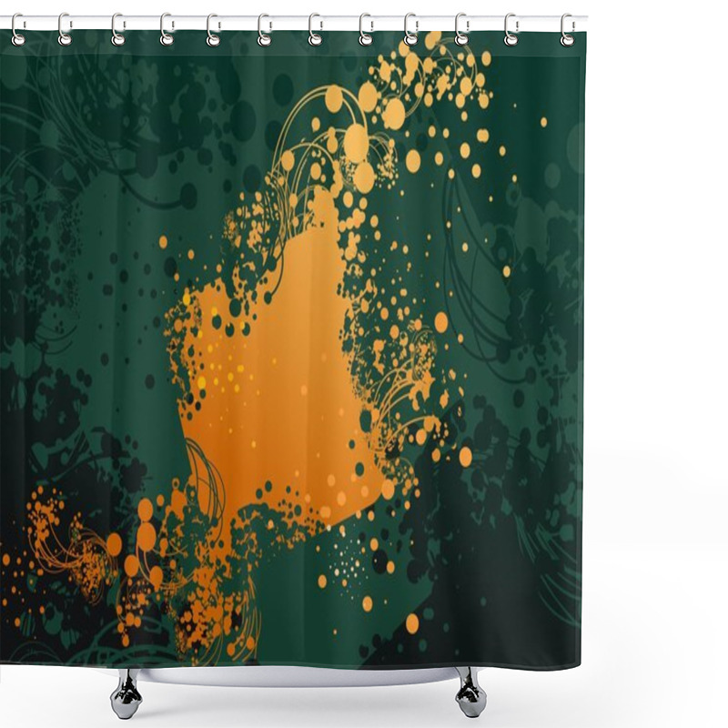 Personality  Flowers With Splashes And Wavy Lines. Shower Curtains