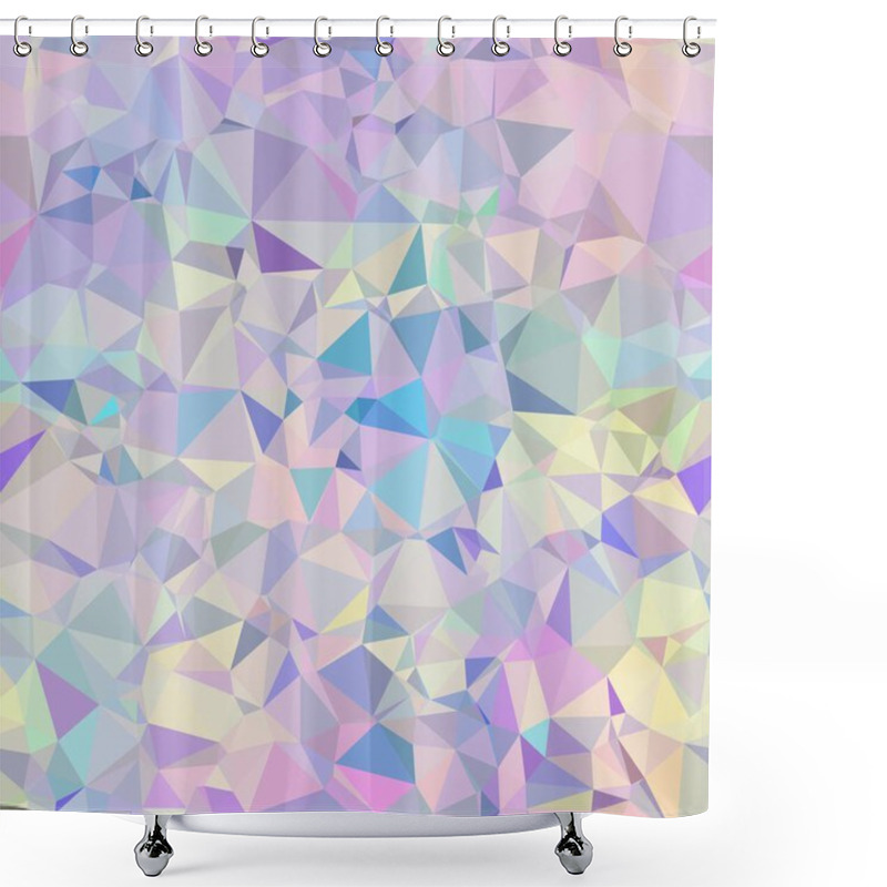 Personality  Seamless Iridescent Purple And Blue Triangle Pattern For Surface Pattern And Print Shower Curtains