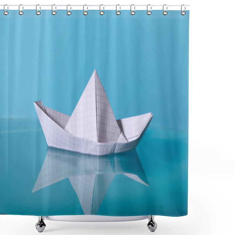 Personality  Paper Boat Made From Notebook Paper.  Shower Curtains