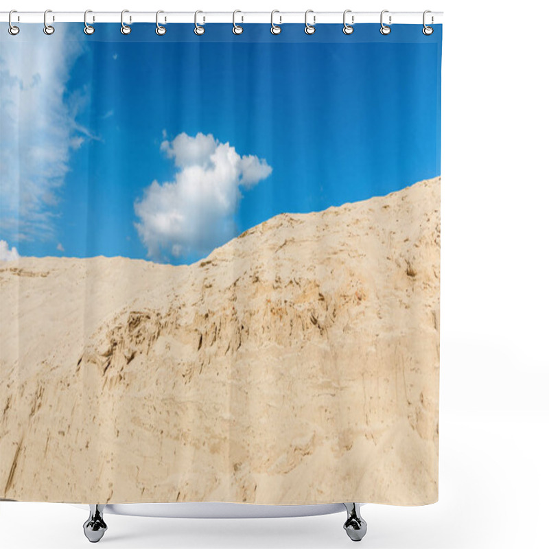 Personality  Landscape View With Sand Dune, Blue Sky And Clouds Shower Curtains