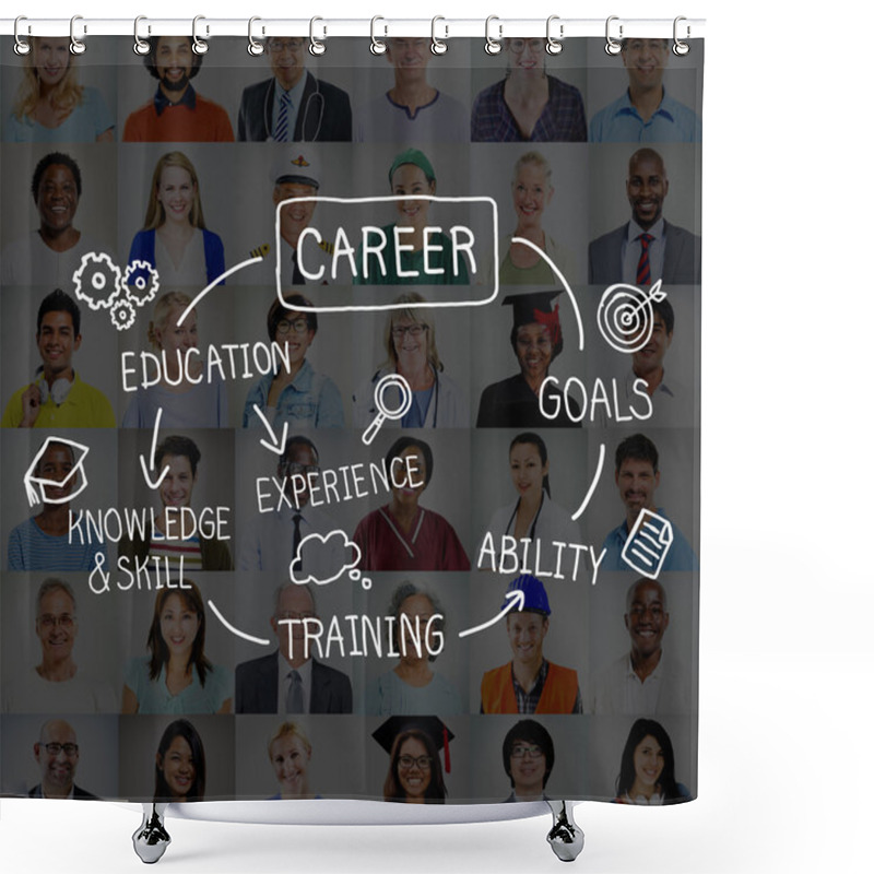 Personality  Collage With Photos Of People Shower Curtains