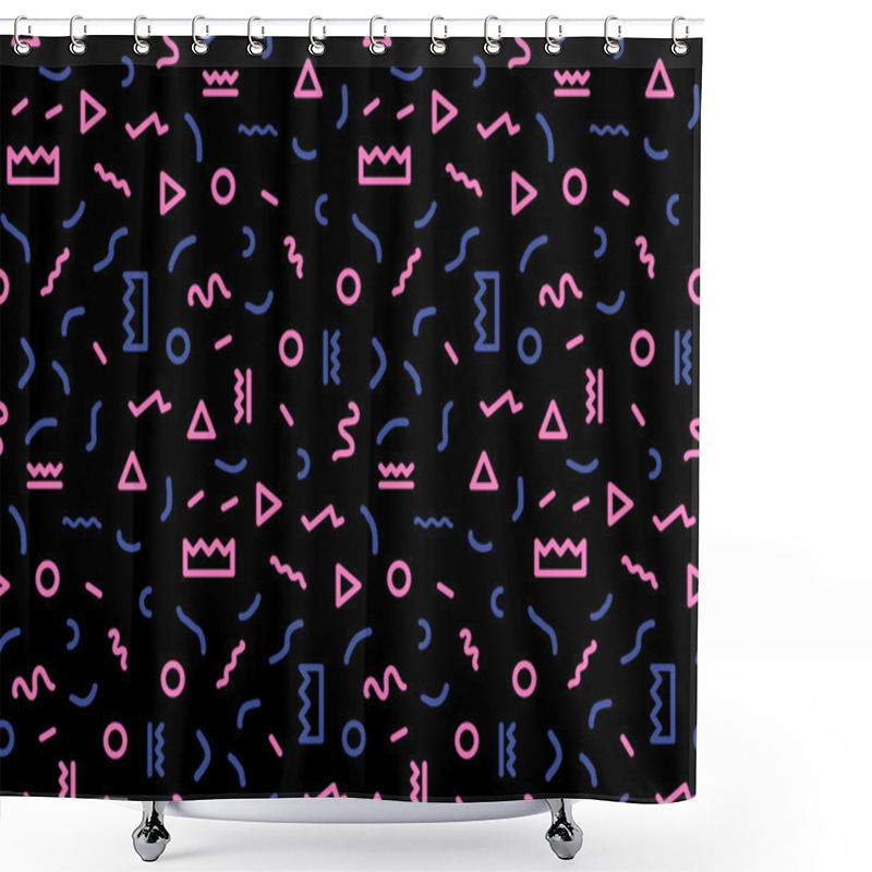 Personality  Illustration For Hipsters Memphis Style. Shower Curtains