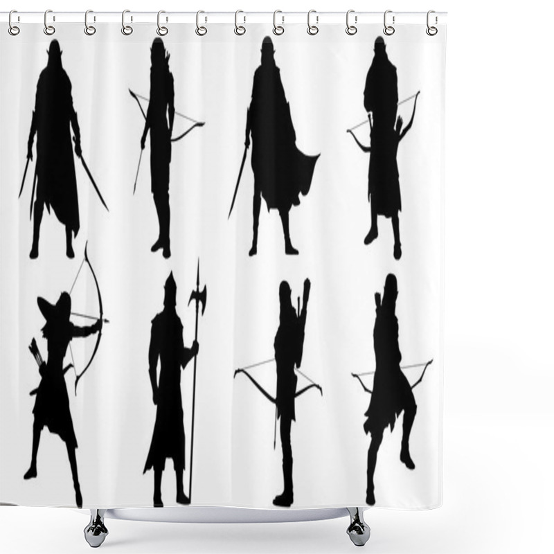 Personality  Elf Silhouettes Shower Curtains