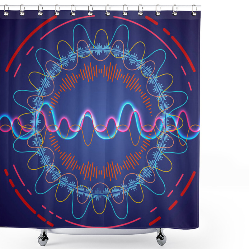 Personality  Big Data Visualization. Fractal Element With Lines And Dots Array. Big Data Connection Complex. Data Array Visual Concept. Graphic Abstract Background. Vector Illustration Shower Curtains