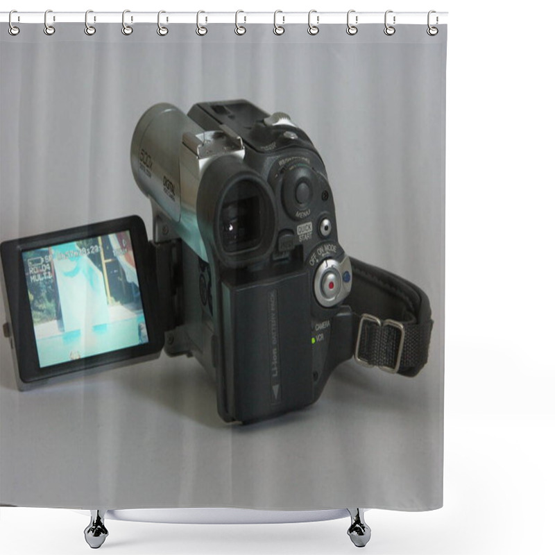 Personality  Video Camera On The Table Shower Curtains