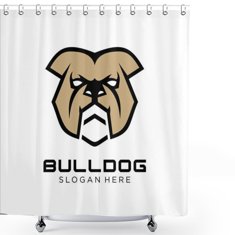 Personality  Dog Logo Design Vector Template. Dog Icon Logo Vector Shower Curtains