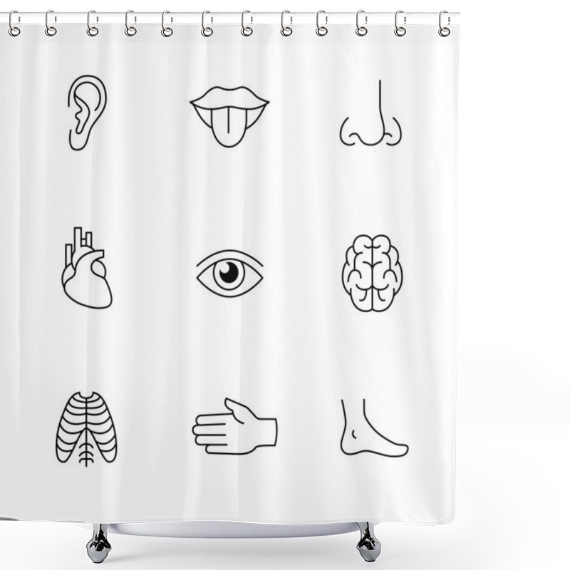 Personality  Medical Icons Set Shower Curtains