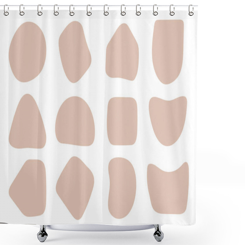 Personality  Collection Of Hand Drawn Flat Abstract Shapes. Irregular Shape. Shower Curtains