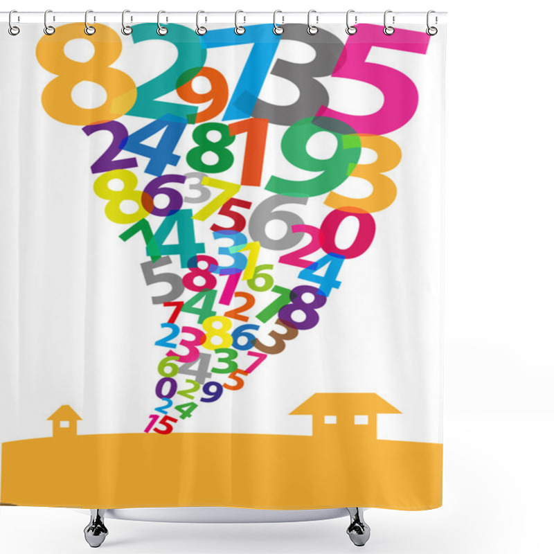 Personality  A Tornado Made Of Numbers. Editable Clip Art. EPS10 And Jpg  Shower Curtains