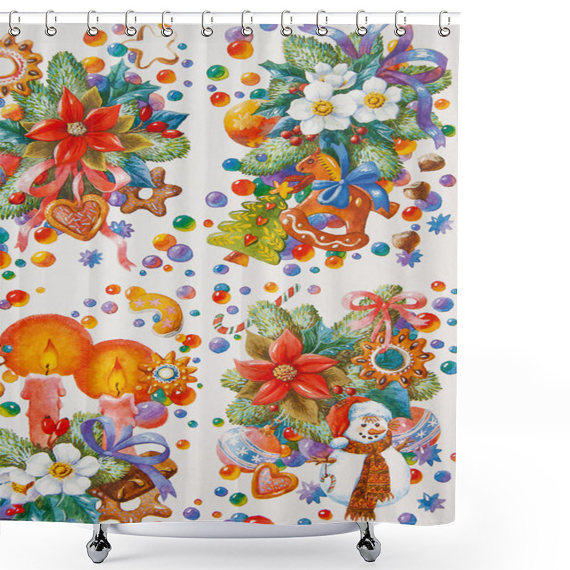 Personality  Christmas Theme Shower Curtains