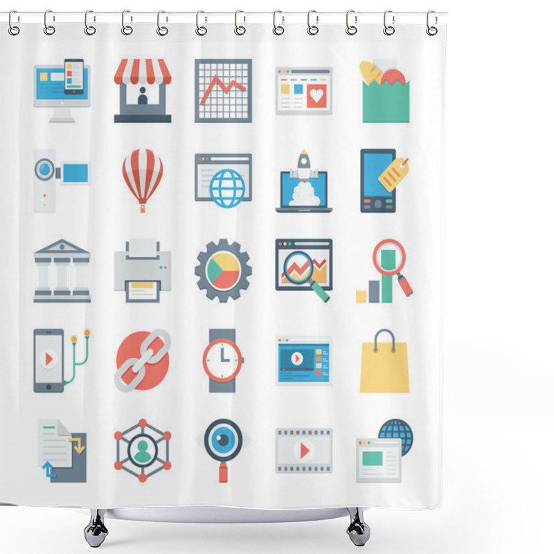 Personality  Digital Marketing Vector Icons 5 Shower Curtains