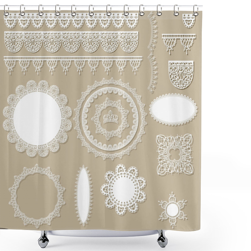 Personality  Vector Lacy Scrapbook Design Elements Shower Curtains