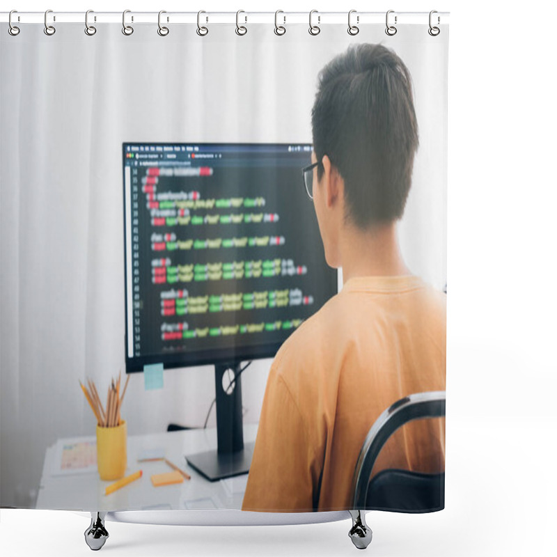 Personality  Programmers And Developer Teams Are Coding And Developing Software. Shower Curtains