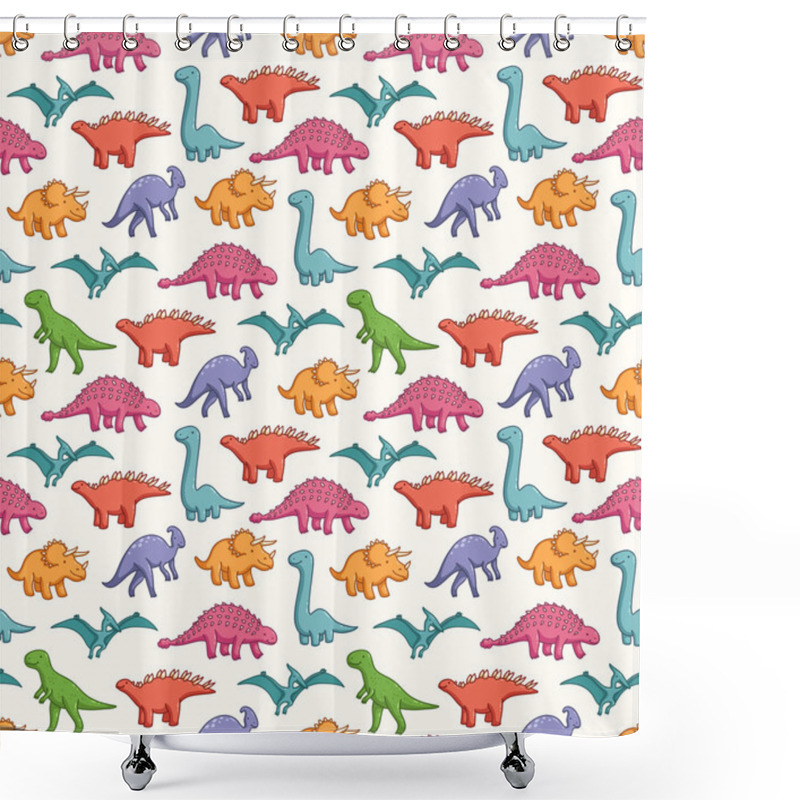 Personality  Cute Little Dinosaurs Pattern Shower Curtains