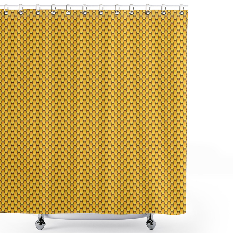 Personality  Honeycomb Structure Gold Shower Curtains