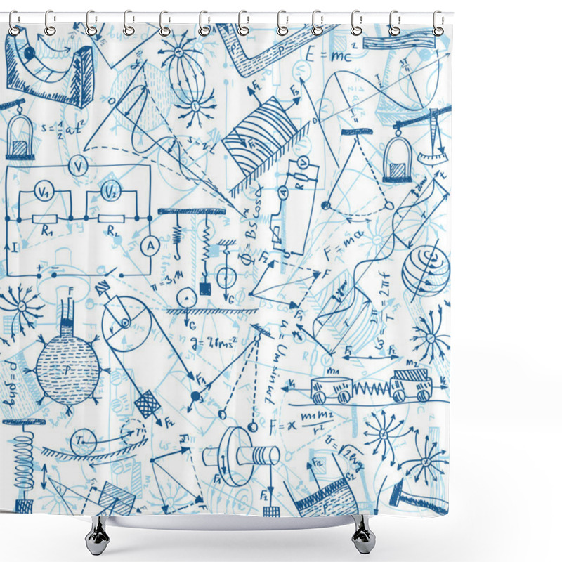 Personality  Physics Seamless Pattern Shower Curtains