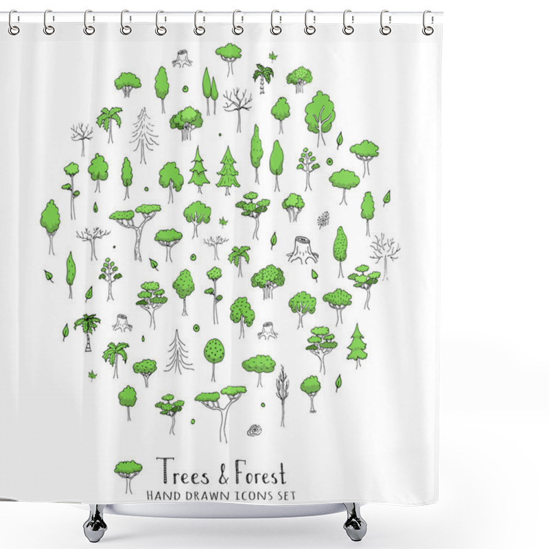 Personality  Trees And Forest Set Shower Curtains