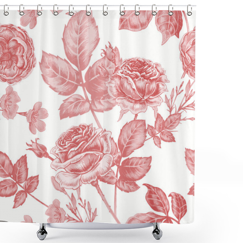 Personality  Seamless Pattern With Roses. Shower Curtains