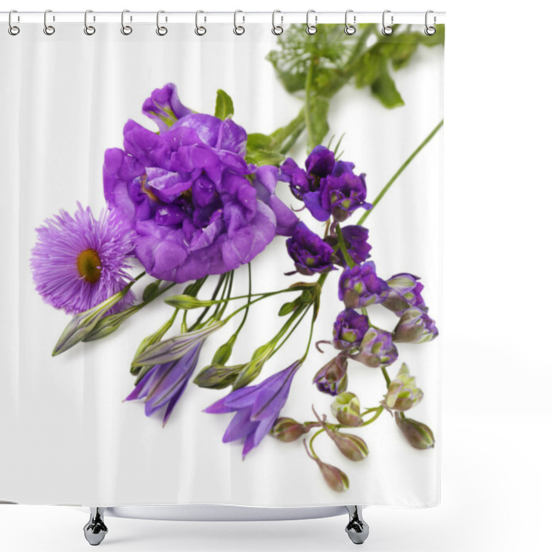 Personality  Beautiful Wild Flowers Isolated On White Shower Curtains