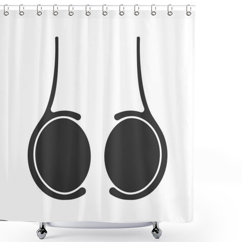 Personality  Testicles Glyph Icon. Testis. Male Reproductive Gland. Silhouette Symbol. Negative Space. Vector Isolated Illustration Shower Curtains