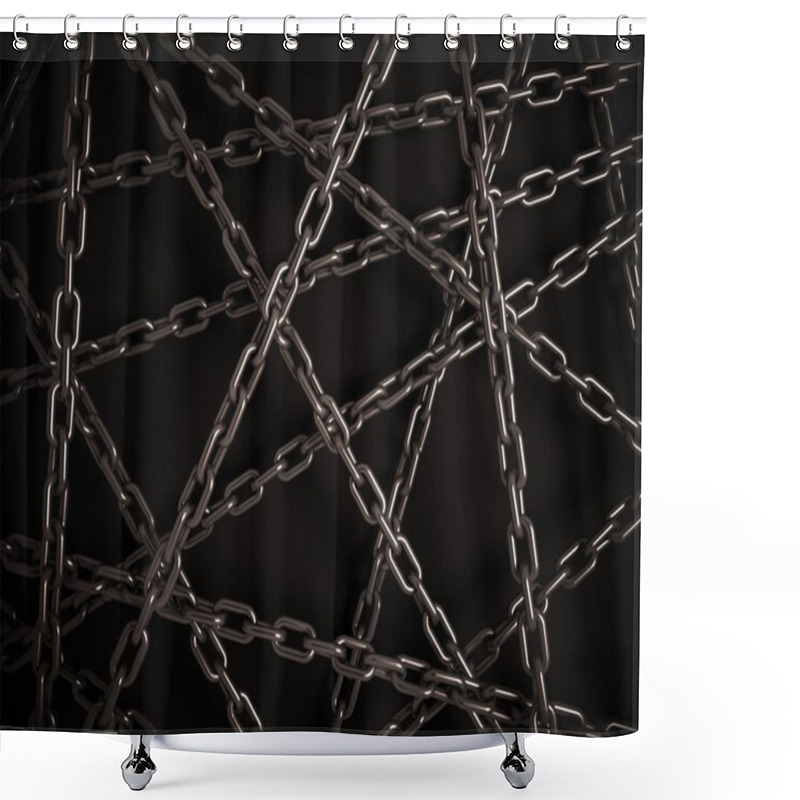 Personality  Chains On The Dark Background Shower Curtains