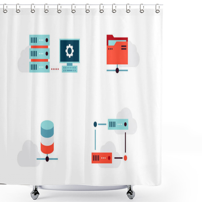 Personality  Virtualization Vector Icons Set Shower Curtains