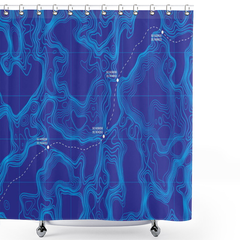 Personality  Conceptual Vector Topographic Map Shower Curtains