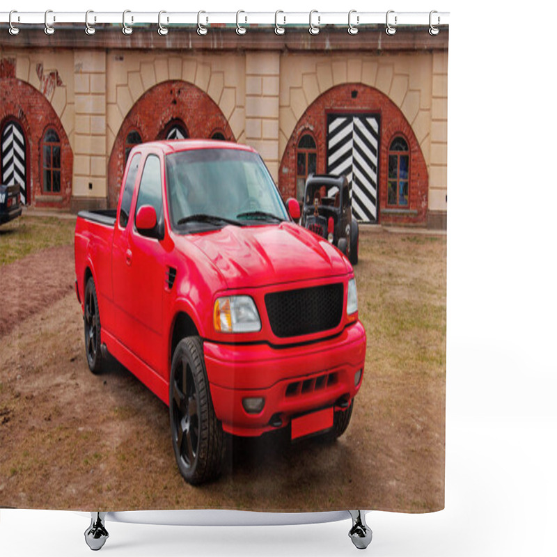 Personality  Red American Pickup. Shower Curtains