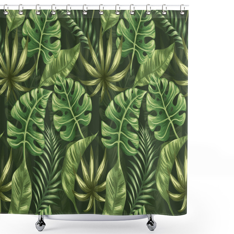 Personality  Tropical Palm Leaves Shower Curtains