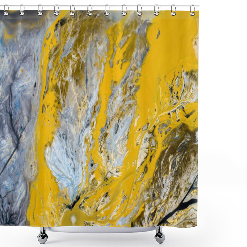 Personality  Degraded Landscape. Destroyed Land. View From Above. Surrealisti Shower Curtains