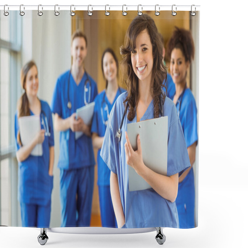 Personality  Medical Students Smiling At The Camera Shower Curtains