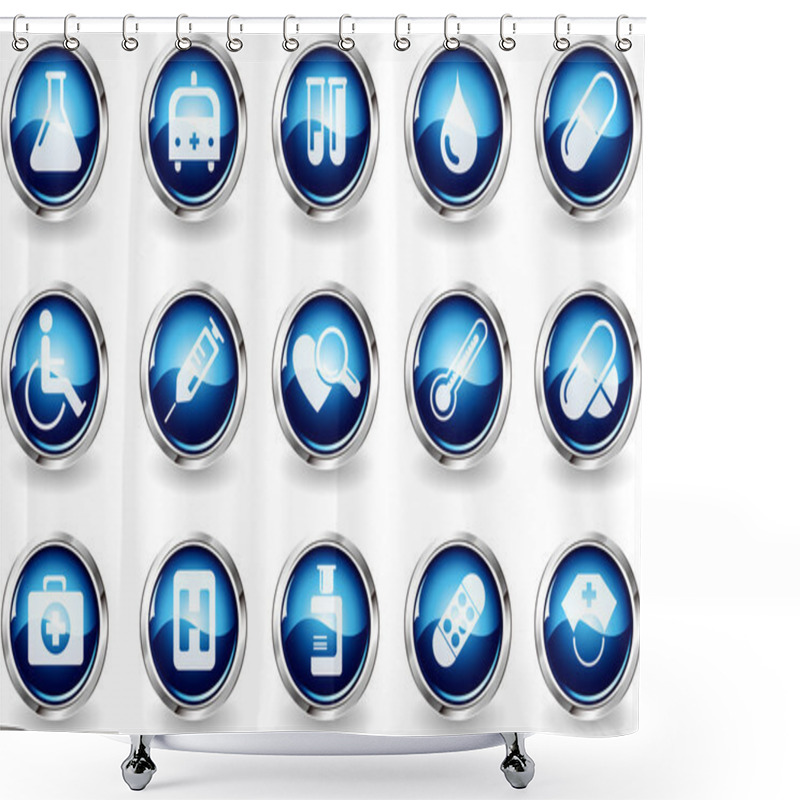 Personality  Healthcare And Pharma Icons Shower Curtains