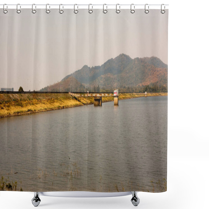 Personality  Beautiful View Of The Lake In The Mountains Shower Curtains