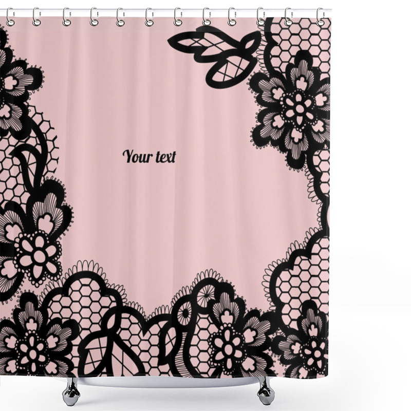 Personality  Black Lace Background With A Place For Text. Shower Curtains