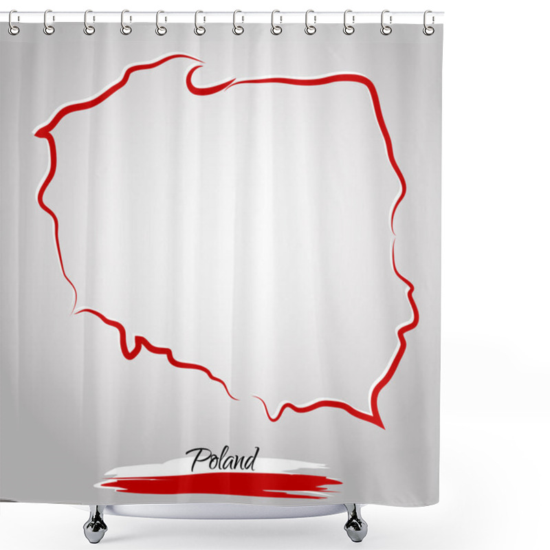 Personality  Map Of Poland Shower Curtains