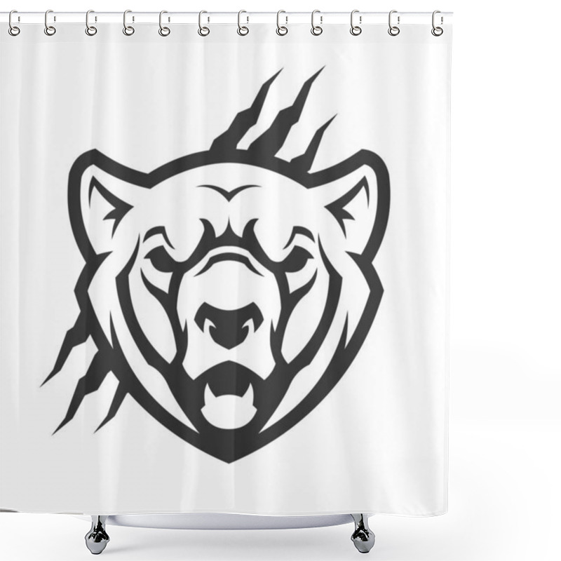 Personality  Bear Head Outline Silhouette. Bear Vector Icon Shower Curtains