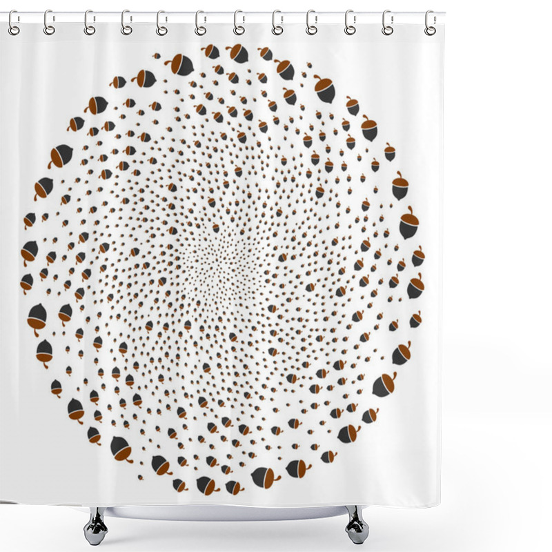 Personality  Oak Acorn Curl Motion Shower Curtains