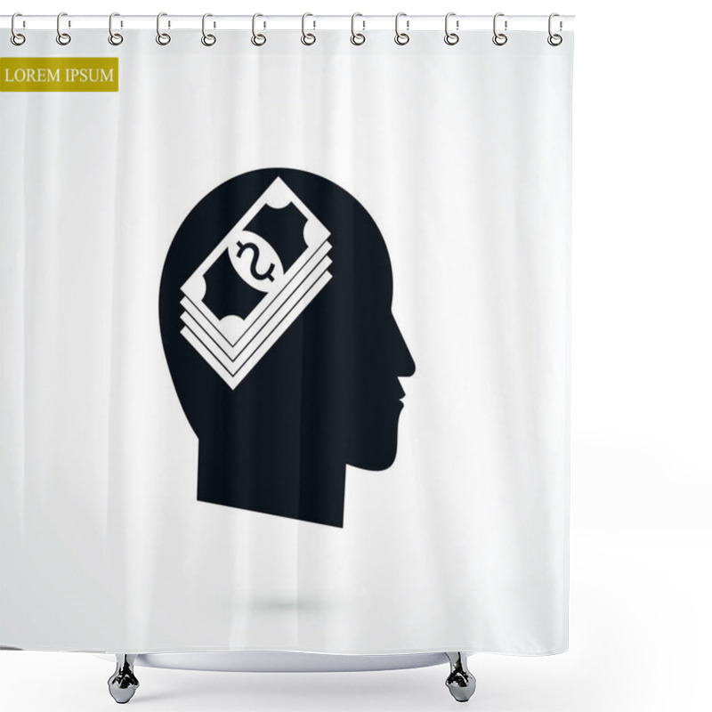 Personality  Money Flat Icon Shower Curtains