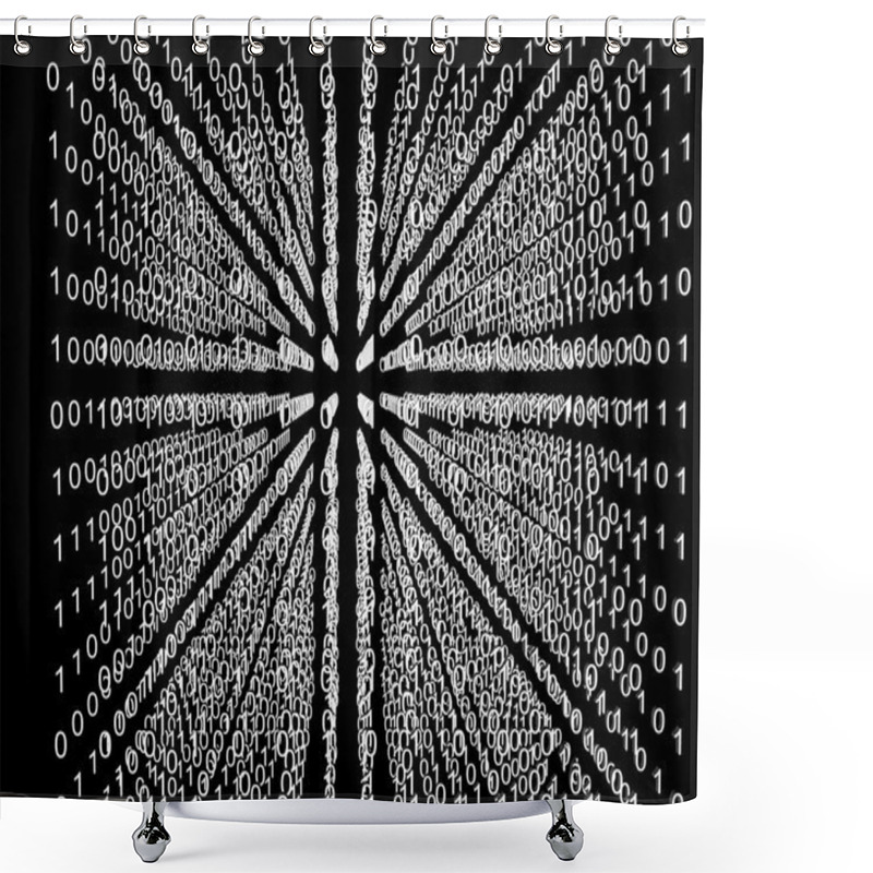 Personality  Binary Code Matrix In Cube Shower Curtains